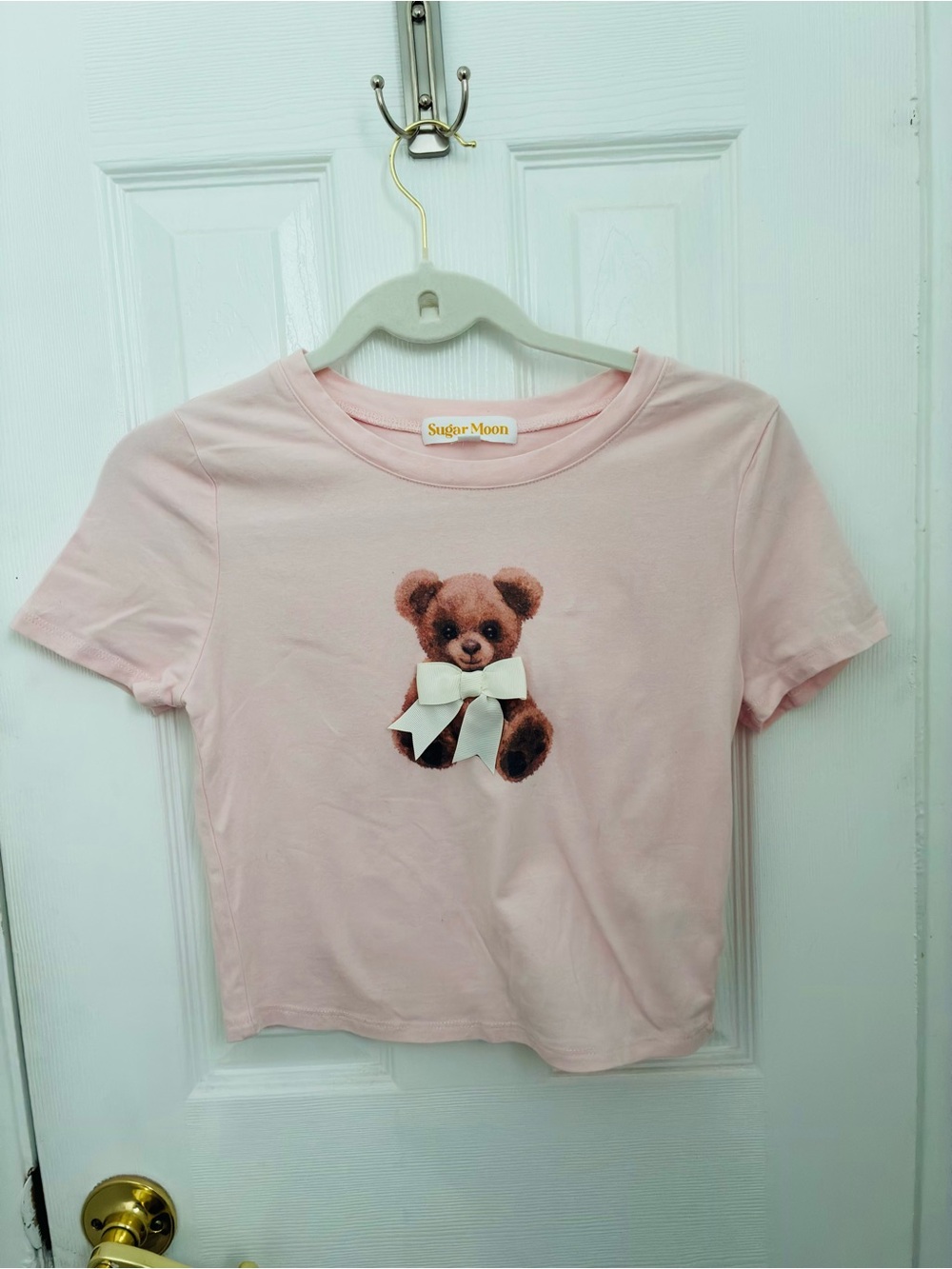 Pink Teddy with Bow Graphic Tee